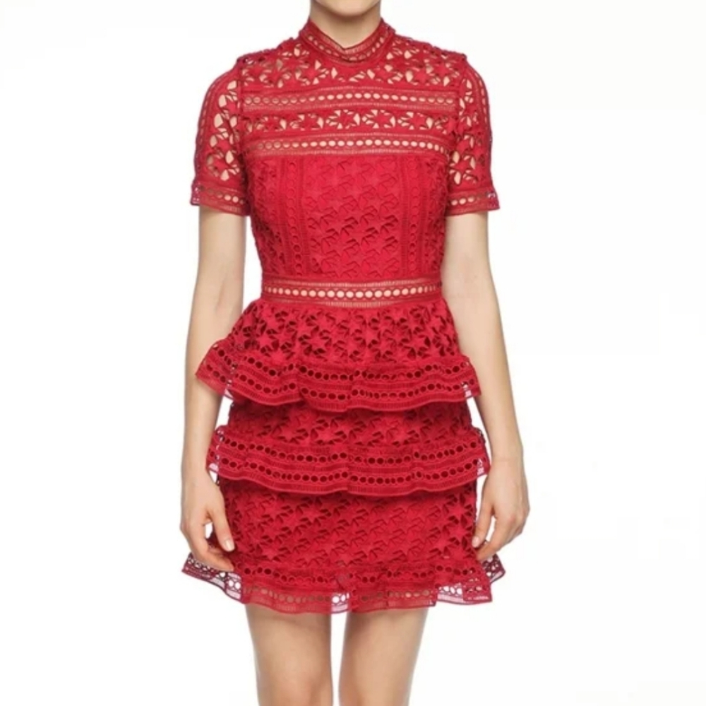 New Self-Portrait lace star dress size 2